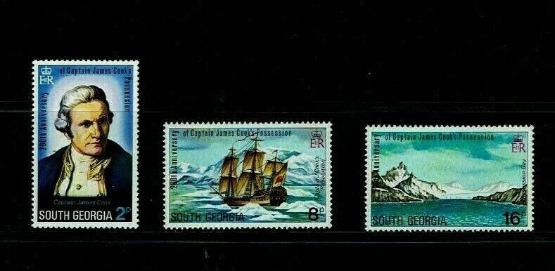 South Georgia: 1975, Bicentenary of Possession by Captain Cook  MNH set