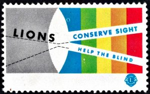 Lions Club Charity Seal Conserve Sight Single OG/NH