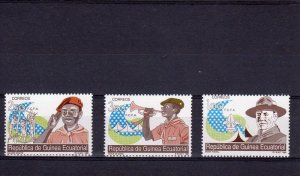 Equatorial Guinea  1990 Boy Scouts-Baden-Powell Set (3) MNH Sc.#140/142