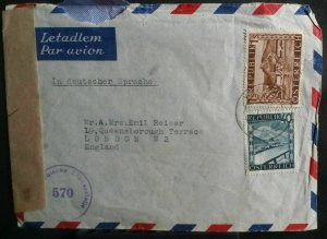 Austria 1947 Airmail 3 Covers Examiner Opened to London 1s Definitive + others