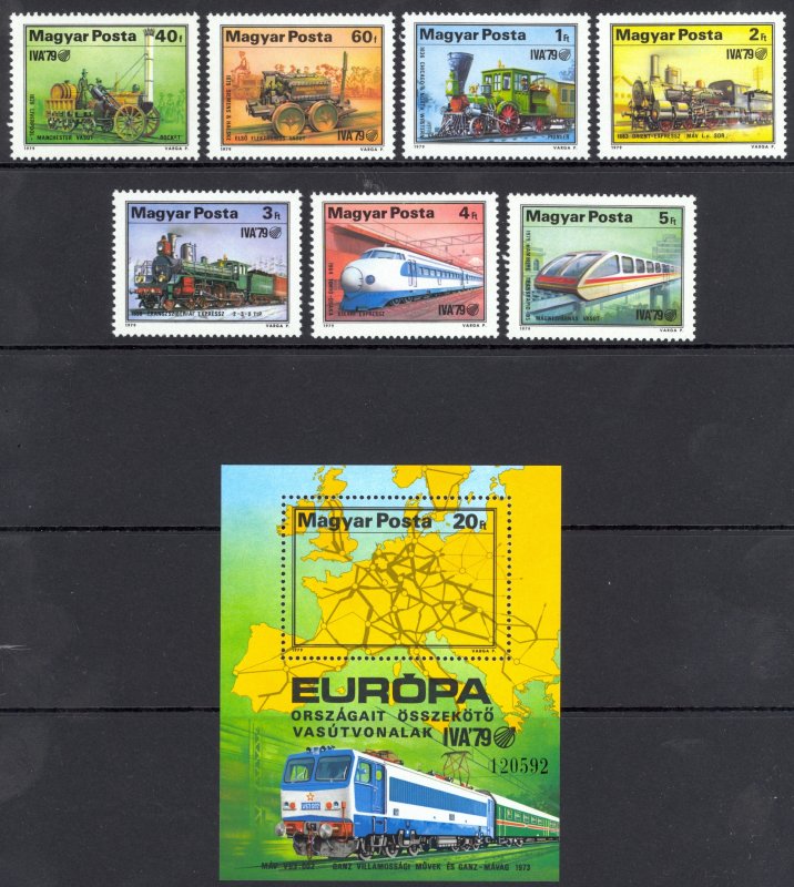 Hungary Sc# 2573-2580 MNH 1979 Railroad Development