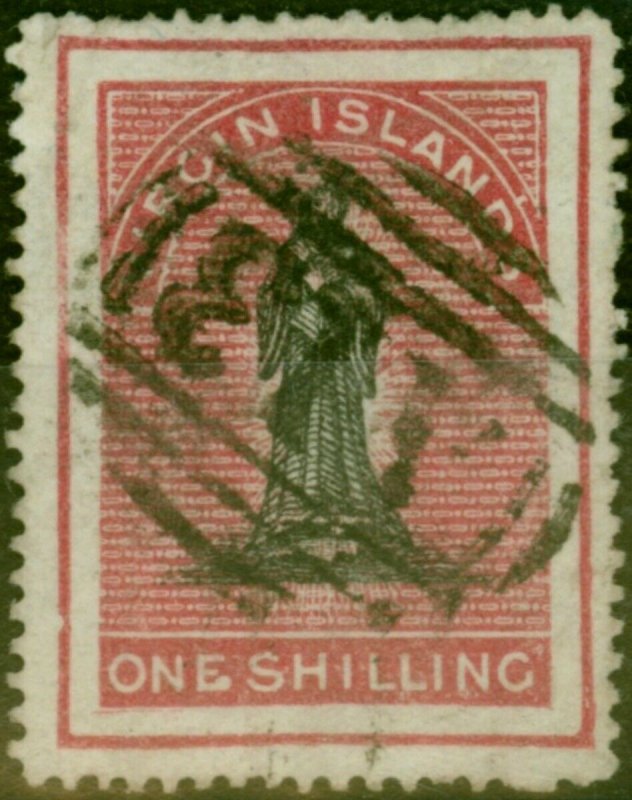 Virgin Islands 1868 1s Black & Rose-Carmine SG21b Fine Used 'A13 Duplex' 
