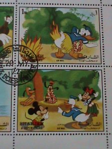 SHARJAH-1972-WALT DISNEY CARTOON MOVIE-DONALD DUCK IN HAWAII-CTO S/S VF