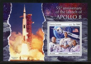 SIERRA LEONE 2023 55th ANN OF THE LAUNCH OF APOLLO 8  S/SHEET MINT NH