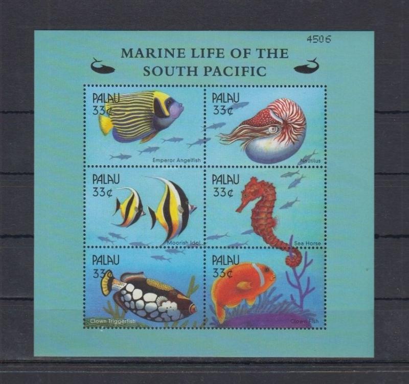 PALAU SHEET MARINE LIFE OF SOUTH PACIFIC FISHES SEAHORSES