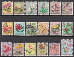 Belgian Congo - 1952/1953  Flowers  stamp lot (9461)