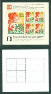 Denmark.  Christmas Seal. Souvenir Sheet. Hafnia 87  Block Reprint 1948 Mnh.