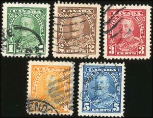 Canada #217-221 F-VF Used- 1935 George V Pictorial Issue