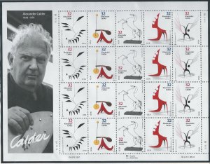 US #3198-3202 Mint Sheet, Alexander Calder, M-NH*-