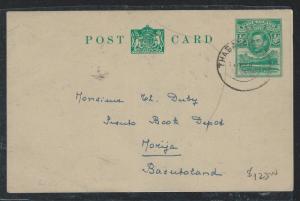 BASUTOLAND (P1910B) 1940 KGVI 1/2D CROCODILE PSC THABANE TO MORIJA WITH MSG