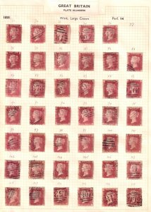 GREAT BRITAIN — SCOTT 33 (SG 43)  — 1864 PENNY RED, PLATES 71/224 — SCV $1,413