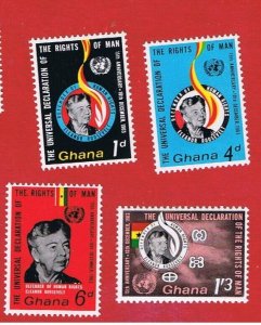 Ghana #160-63  MNH OG   Human Rights    Free S/H