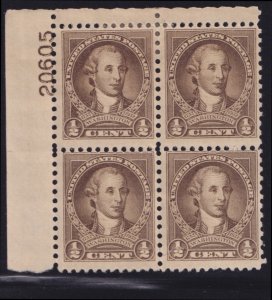 BOBPLATES #704 Washington Upper Left Plate Block 20605 F-VF HR SCV=$5