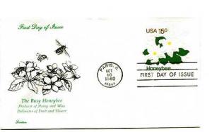 U599 Honey Bee Embossed Envelope Lorstan, FDC