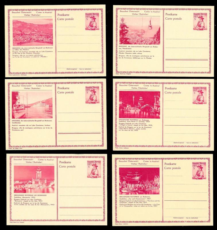 AUSTRIA (120) Scenery View Red 1.45 Shilling Postal Cards c1950s ALL MINT UNUSED