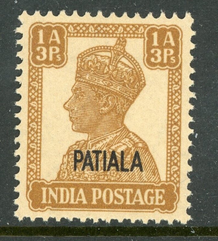 India 1943 KGVI Patiala Convention States 1a3p Scott # 106 MNH Q710