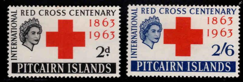 Pitcairn Islands Scott 36-37 MH* 1963 Red Cross stamp set