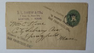 1890s Missent Station B San Francisco California 1 Cent Franklin Wrapper MA