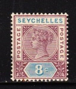 Album Treasures Seychelles Scott # 6 8c Victoria Mint Hinged