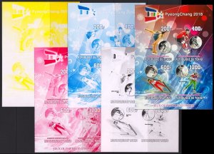 TCHAD CHAD OLYMPICS PYEONGCHANG 2018 SOCHI 2014 CHAMPIONS OLYMPIQUES PROOF SET