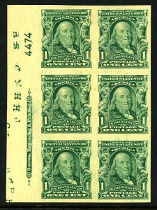 U.S. #314 MINT PL# Block OG LH 