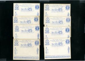 Great Britain Post Cards 8x 1890's Commems Official's Mint