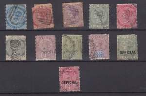 Jamaica QV Unchecked Collection Of 11 Values Fine Used BP8316