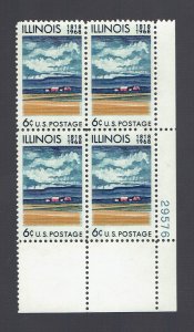 US SCOTT#1339 1968 6c ILLINOIS PLATE BLOCK L/R #29576 - MNH