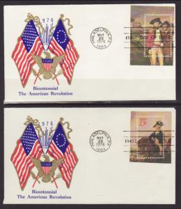 US 1686a-e US Bicentennial 1976 Boerger S/5 U/A FDC