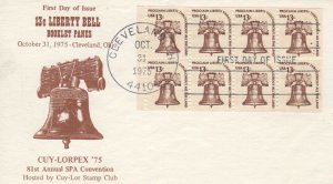 1595c   13c   LIBERTY BELL BOOKLET PANE OF 8 - Cuy-Lor Stamp Club cachet