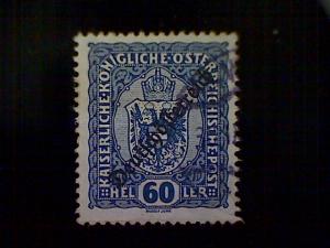 Austria, Scott #192, used (o), 1918, First Republic Overprint, 60h, deep blue