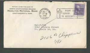 1953 Chattanooga Tn Hamilton National Bank W/3c Prexy Coil