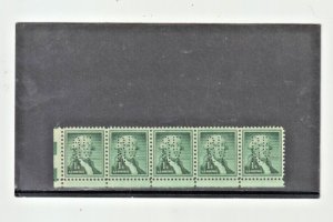 US Perfin Strip of 5 Scott 1031 George Washington of 1954 Liberty Issue VF MNH