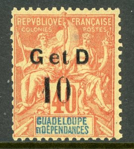 Guadeloupe 1900 French Colony 10¢/40¢ Red SG #54c Mint D967