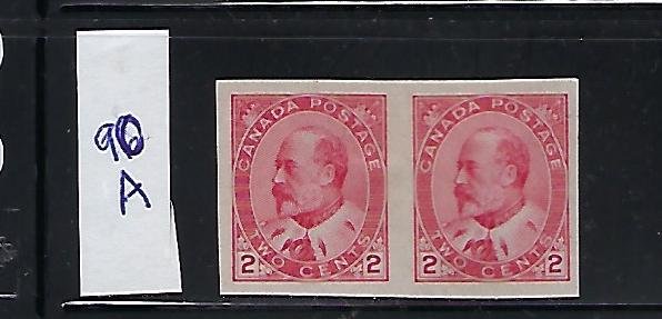 CANADA SCOTT #90A 1903-08 EDWARD VII 2C (CARMINE) IMPF MINT HINGED