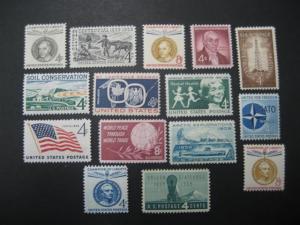 1959 US MNH Commemorative Year Set Scott 1124-38