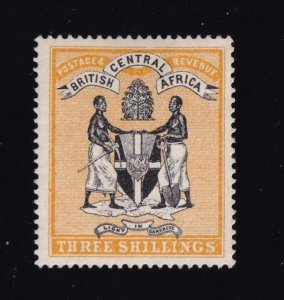 BRITISH CENTRAL AFRICA # 27 (SG27) VF-MLH COAT OF ARMS