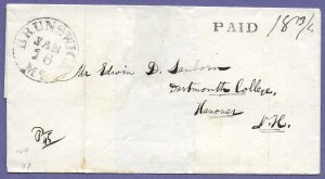 BRUNSWICK, Me. , 1837  STAMPLESS FOLDED COVER, NO CONTENT, U.S. POSTAL HISTORY.