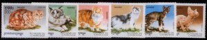 Cambodia 1998 SC# 1707-12 Cats MNH-OG E90