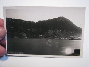 Hong Kong RPPC Postcard 1939 Victoria Postmark By Night Harbor