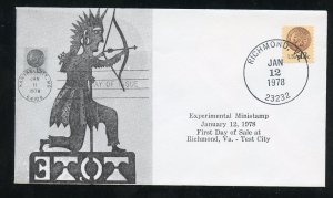 US 1734 Indian Head Penny UA unknown cachet SDC Richmond VA