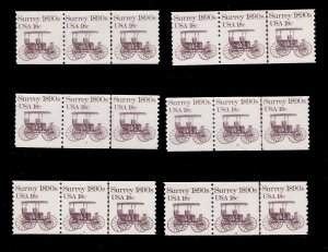 US 1907, MNH Plate Number Coils, All 18 Plate Numbers