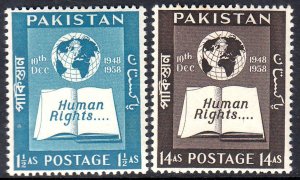 PAKISTAN - 1958 HUMAN RIGHTS - 2V - MINT NH