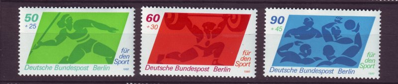 J24377 JLstamps 1980 germany berlin set mnh #9nb168-70 sports