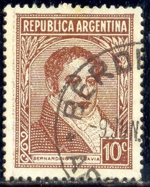 Bernardino Rivadavia, 1st President, Argentina stamp SC#431 used