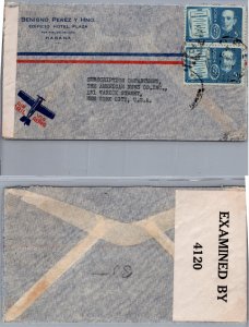 1942 Cuba to United States + Censor Tape #4120 ( Postal History ), 1942