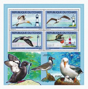 Chad 2012 Perf. 2012 Seabirds & Lighthouses Full No. 2535 A- 2538 A - BL. 419 - 4-
