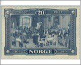 Norway NK 116 Constitution Day 100th Anniversary 20 Øre Dark blue