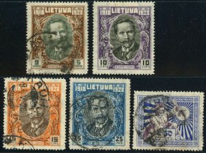 Lithuania #226-230 President Antanas Smetona Postage Stamps Europe 1928 Used