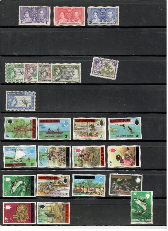 GILBERT & ELLICE ISLANDS COLLECTION ON STOCK SHEET, MINT/USED